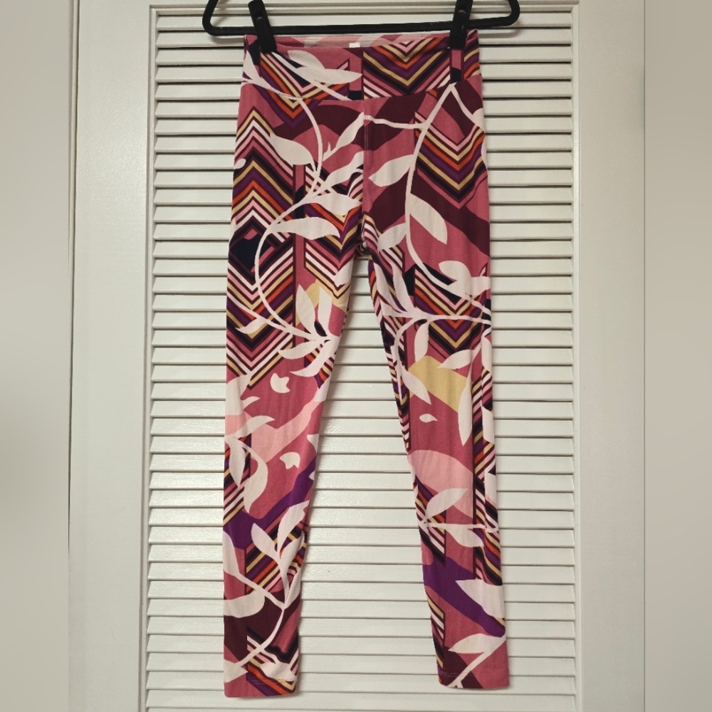 LulaRoe - Floral Geometric Stretch Athletic Activewear Leggings